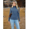 Zeagoo Women’s Turtleneck Sweaters 2026 Fall Fitted Long Sleeve Basic Tops(Blue)