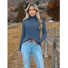 Zeagoo Women’s Turtleneck Sweaters 2026 Fall Fitted Long Sleeve Basic Tops(Blue)