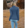 Zeagoo Women’s Turtleneck Sweaters 2026 Fall Fitted Long Sleeve Basic Tops(Blue)