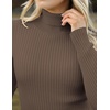 Zeagoo Women’s Turtleneck Sweaters 2026 Fall Fitted Long Sleeve Basic Tops(Brown)