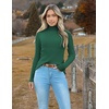 Zeagoo Women’s Turtleneck Sweaters 2026 Fall Fitted Long Sleeve Basic Tops(Green)