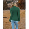 Zeagoo Women’s Turtleneck Sweaters 2026 Fall Fitted Long Sleeve Basic Tops(Green)