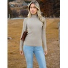 Zeagoo Women’s Turtleneck Sweaters 2026 Fall Fitted Long Sleeve Basic Tops(Grey)
