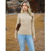 Zeagoo Women’s Turtleneck Sweaters 2026 Fall Fitted Long Sleeve Basic Tops(Khaki)