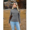 Zeagoo Women’s Turtleneck Sweaters 2026 Fall Fitted Long Sleeve Basic Tops(Light Grey)