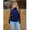 Zeagoo Women’s Turtleneck Sweaters 2026 Fall Fitted Long Sleeve Basic Tops(Navy)