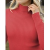 Zeagoo Women’s Turtleneck Sweaters 2026 Fall Fitted Long Sleeve Basic Tops(Red)