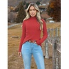 Zeagoo Women’s Turtleneck Sweaters 2026 Fall Fitted Long Sleeve Basic Tops(Red)