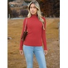 Zeagoo Women’s Turtleneck Sweaters 2026 Fall Fitted Long Sleeve Basic Tops(Red)