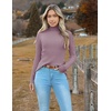 Zeagoo Women’s Turtleneck Sweaters 2026 Fall Fitted Long Sleeve Basic Tops(Taro)