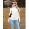 Zeagoo Women’s Turtleneck Sweaters 2026 Fall Fitted Long Sleeve Basic Tops(White)