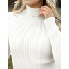 Zeagoo Women’s Turtleneck Sweaters 2026 Fall Fitted Long Sleeve Basic Tops(White)