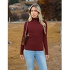 Zeagoo Women’s Turtleneck Sweaters 2026 Fall Fitted Long Sleeve Basic Tops(Wine Red)