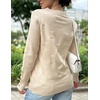 Zeagoo Womens V Neck Sweaters Long Sleeve Lightweight with Buttons Oufits(Beige)