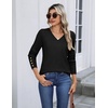 Zeagoo Womens V Neck Sweaters Long Sleeve Lightweight with Buttons Oufits(Black)