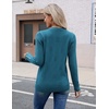 Zeagoo Womens V Neck Sweaters Long Sleeve Lightweight with Buttons Oufits(Blue)