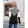 Zeagoo Womens V Neck Sweaters Long Sleeve Lightweight with Buttons Oufits(C-grey Black)