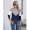 Zeagoo Womens V Neck Sweaters Long Sleeve Lightweight with Buttons Oufits(C-grey Navy)
