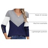 Zeagoo Womens V Neck Sweaters Long Sleeve Lightweight with Buttons Oufits(C-grey Navy)