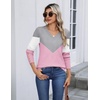 Zeagoo Womens V Neck Sweaters Long Sleeve Lightweight with Buttons Oufits(C-grey Pink)