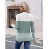 Zeagoo Womens V Neck Sweaters Long Sleeve Lightweight with Buttons Oufits(D-blue-green)
