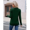 Zeagoo Womens V Neck Sweaters Long Sleeve Lightweight with Buttons Oufits(Forest Green)