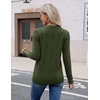 Zeagoo Womens V Neck Sweaters Long Sleeve Lightweight with Buttons Oufits(Green)