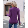 Zeagoo Womens V Neck Sweaters Long Sleeve Lightweight with Buttons Oufits(Purple)