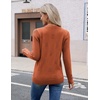 Zeagoo Womens V Neck Sweaters Long Sleeve Lightweight with Buttons Oufits(Rust)