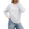 Zeagoo Fall Sweaters for Women 2026 Long Sleeve Crewneck Ribbed Knit Pullover Sweater Loose Fit Basic Jumper Tops(A White)