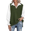 Zeagoo Sweater Vest Women Sleeveless V Neck Oversized Pullover Knitted Tops 2026 Fall Outfits(Army Green)