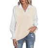 Zeagoo Sweater Vest Women Sleeveless V Neck Oversized Pullover Knitted Tops 2026 Fall Outfits(Cream)