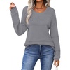 Zeagoo Sweaters for Women Long Sleeve Tops Soft Knit Crew Neck Pullover Sweater Lightweight Crochet 2026 Fall Outfits(A Grey)
