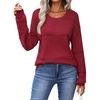 Zeagoo Sweaters for Women Long Sleeve Tops Soft Knit Crew Neck Pullover Sweater Lightweight Crochet 2026 Fall Outfits(A Wine Red)