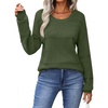 Zeagoo Sweaters for Women Long Sleeve Tops Soft Knit Crew Neck Pullover Sweater Lightweight Crochet 2026 Fall Outfits(Army Green)
