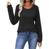 Zeagoo Sweaters for Women Long Sleeve Tops Soft Knit Crew Neck Pullover Sweater Lightweight Crochet 2026 Fall Outfits(Black)