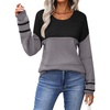 Zeagoo Sweaters for Women Long Sleeve Tops Soft Knit Crew Neck Pullover Sweater Lightweight Crochet 2026 Fall Outfits(Black-gray)
