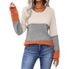 Zeagoo Sweaters for Women Long Sleeve Tops Soft Knit Crew Neck Pullover Sweater Lightweight Crochet 2026 Fall Outfits(Colorblock 278)
