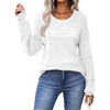 Zeagoo Sweaters for Women Long Sleeve Tops Soft Knit Crew Neck Pullover Sweater Lightweight Crochet 2026 Fall Outfits(White)