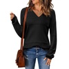 Zeagoo Sweaters for Women Long Sleeve Tops V Neck Outfits Fall Clothes(Black)