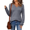 Zeagoo Sweaters for Women Long Sleeve Tops V Neck Outfits Fall Clothes(Deep Gray)