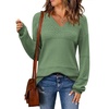Zeagoo Sweaters for Women Long Sleeve Tops V Neck Outfits Fall Clothes(Lake Blue)
