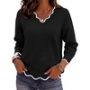Zeagoo Women’s 2026 Fall V Neck Sweater Long Sleeve Lightweight Knit Tops(Black)