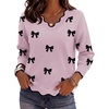 Zeagoo Women’s 2026 Fall V Neck Sweater Long Sleeve Lightweight Knit Tops(Z – Bow Pink)