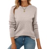 Zeagoo Womens Fall Sweaters Long Sleeve Crew Neck Ribbed Knit Pullover Tops(A Apricot)