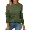 Zeagoo Womens Fall Sweaters Long Sleeve Crew Neck Ribbed Knit Pullover Tops(A Army Green)
