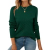 Zeagoo Womens Fall Sweaters Long Sleeve Crew Neck Ribbed Knit Pullover Tops(A Green)