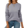 Zeagoo Womens Fall Sweaters Long Sleeve Crew Neck Ribbed Knit Pullover Tops(A Grey)