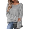 Zeagoo Womens Sweaters Cute Long Sleeve Off The Shoulder Pullover Tops Hollow Out Crochet Dressy Casual Outfits(A-gray)