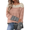 Zeagoo Womens Sweaters Cute Long Sleeve Off The Shoulder Pullover Tops Hollow Out Crochet Dressy Casual Outfits(Beige+pink+gray)